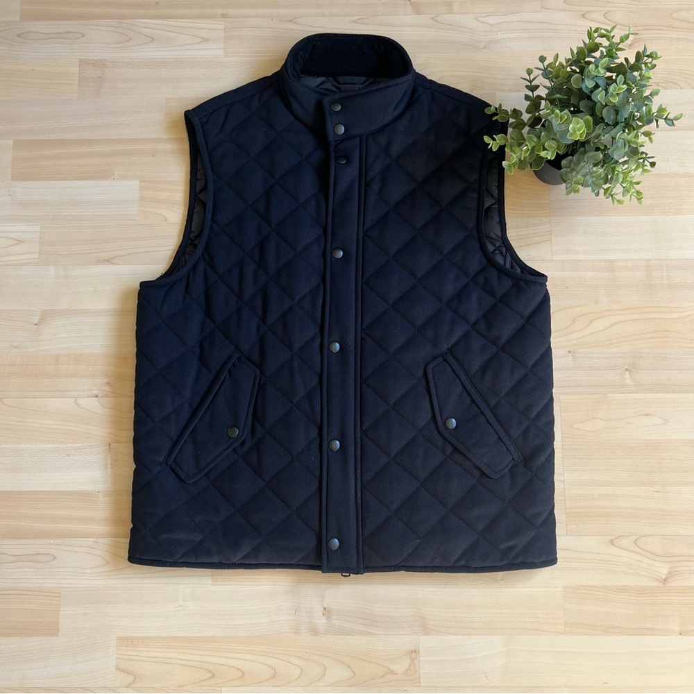 Navy Banana republic Men's Black Quilted Vest